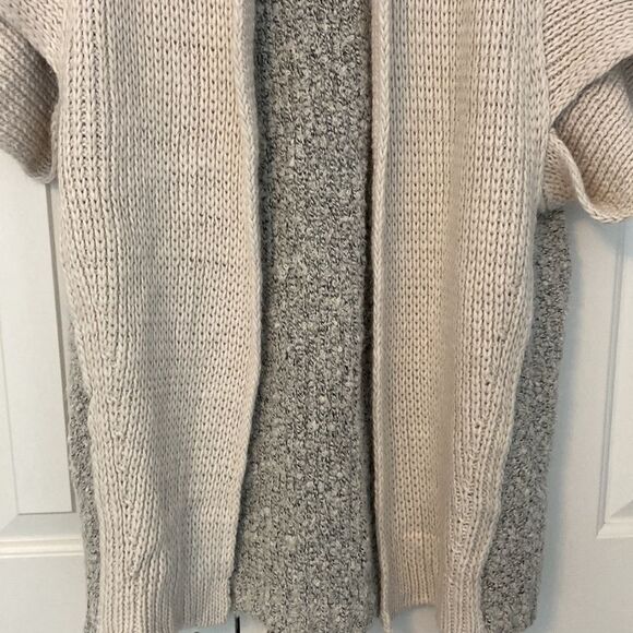 Elan Thick Knit Two Toned Short Dolman Sleeves oversize cardigan size small - Picture 5 of 12